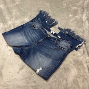William Rast Womens Size 18 Crop Flare Jeans Distressed Frayed Hem Denim (39x27)
